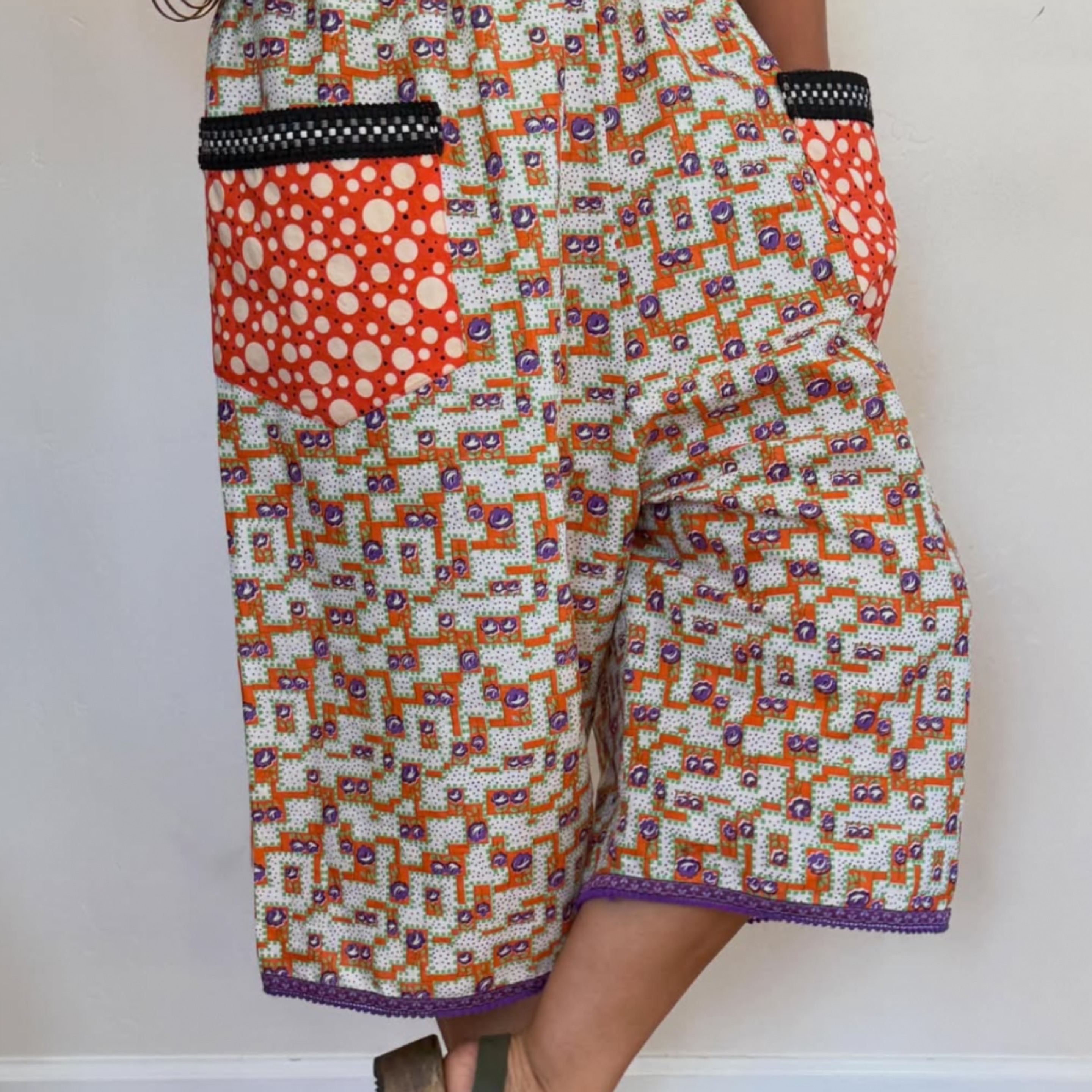 Orange Flower Balloon Shorts by AuDeeHautee