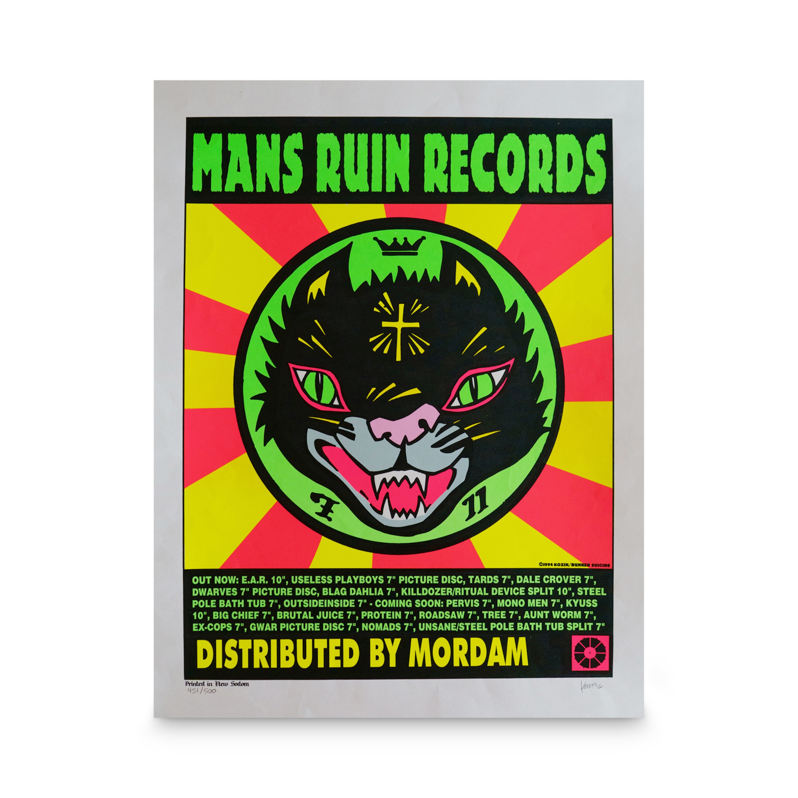 Mans Ruin Records -- 1996 SIGNED [Poster]