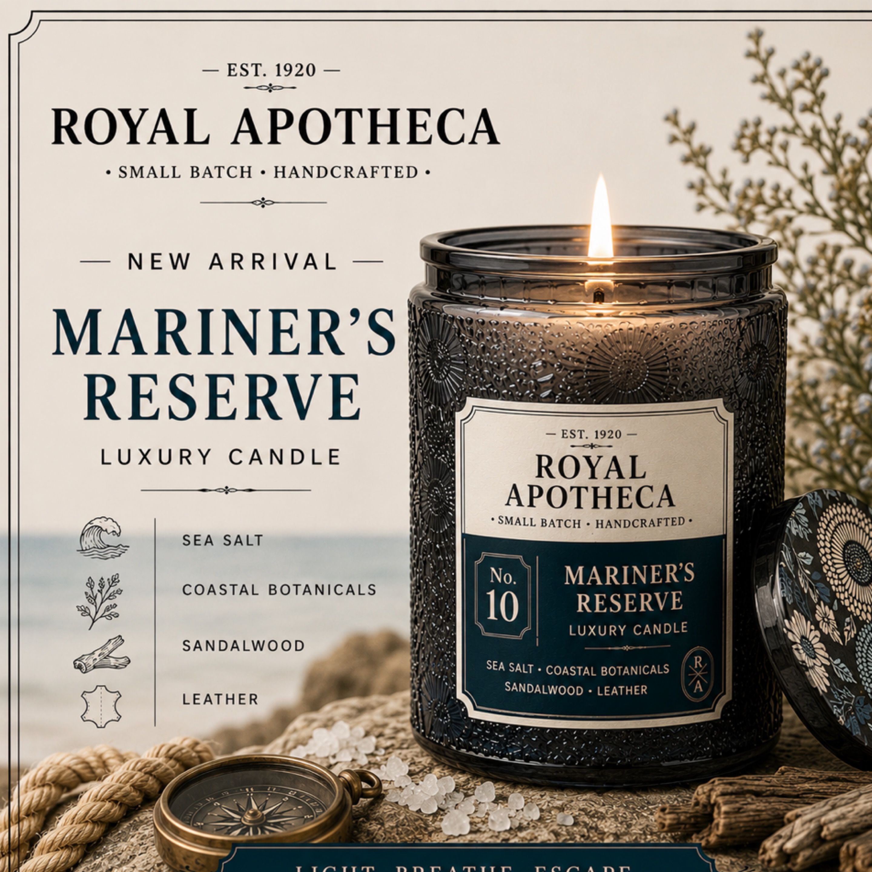 Mariner's Reserve - No.10 - 4oz Soy Candle