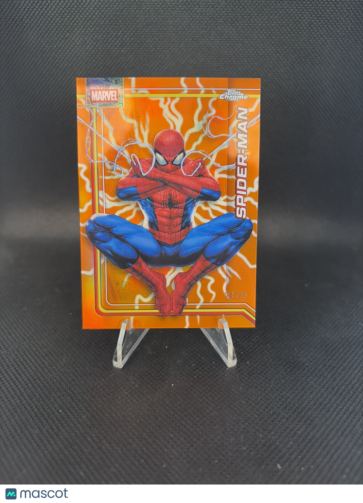 2026 Topps Chrome Marvel Spider-Man Orange Refractor /25 #163