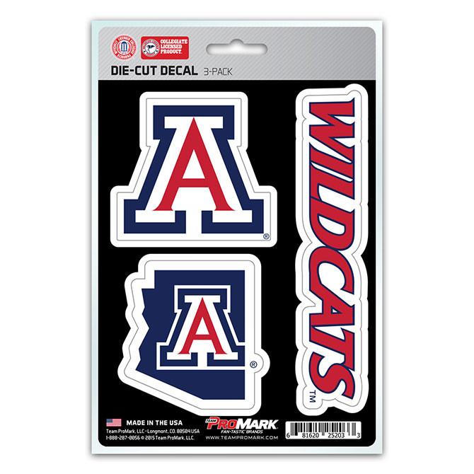 Arizona Wildcats Die Cut Team Decals 3pk