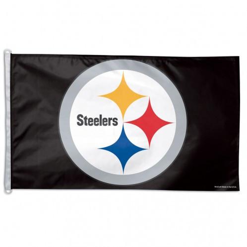 Pittsburgh Steelers Black Primary Logo Flag 3x5'