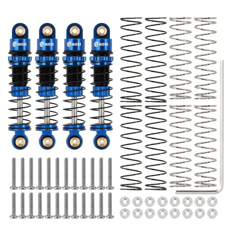 39mm Aluminium Threaded Oil Filled Shocks for SCX24 Blue
