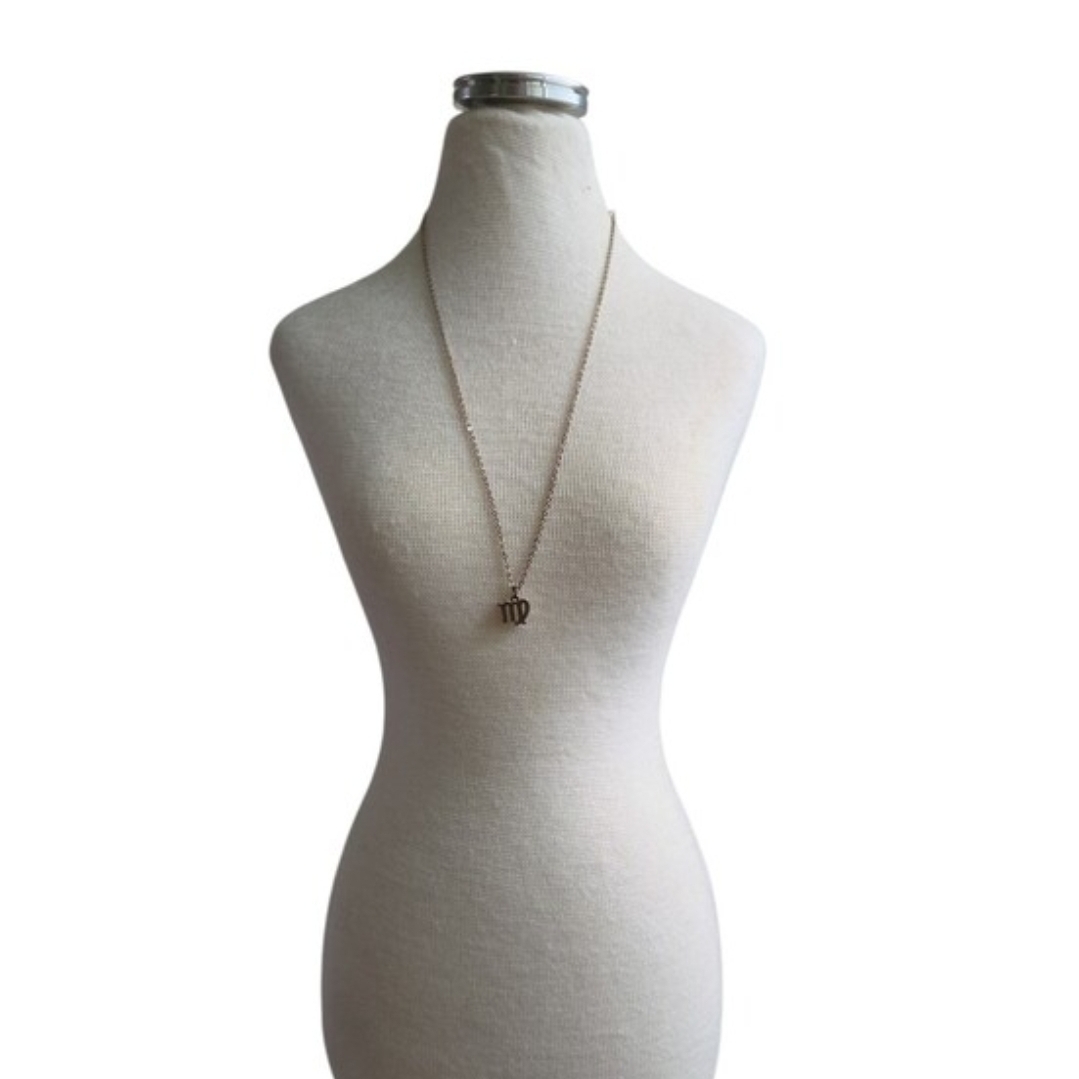 Gold Toned Zodiac Virgo Pendant Necklace 16"