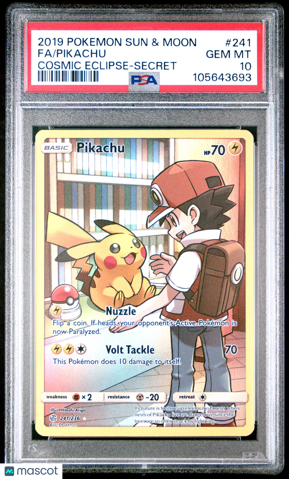 2019 Pokemon Sun & Moon Cosmic Eclipse Pikachu #241 PSA 10