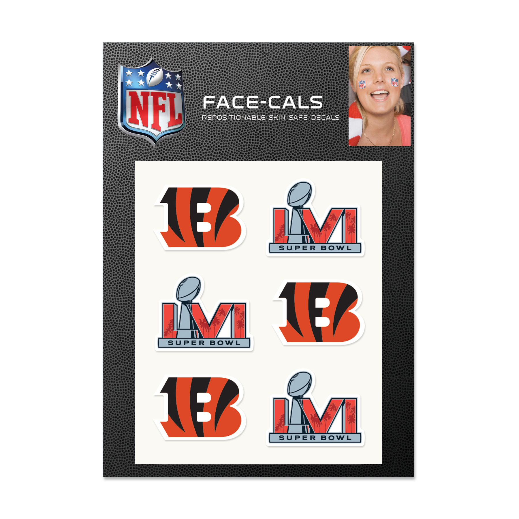 Cincinnati Bengals Super Bowl LVI Face Cal Tattoos