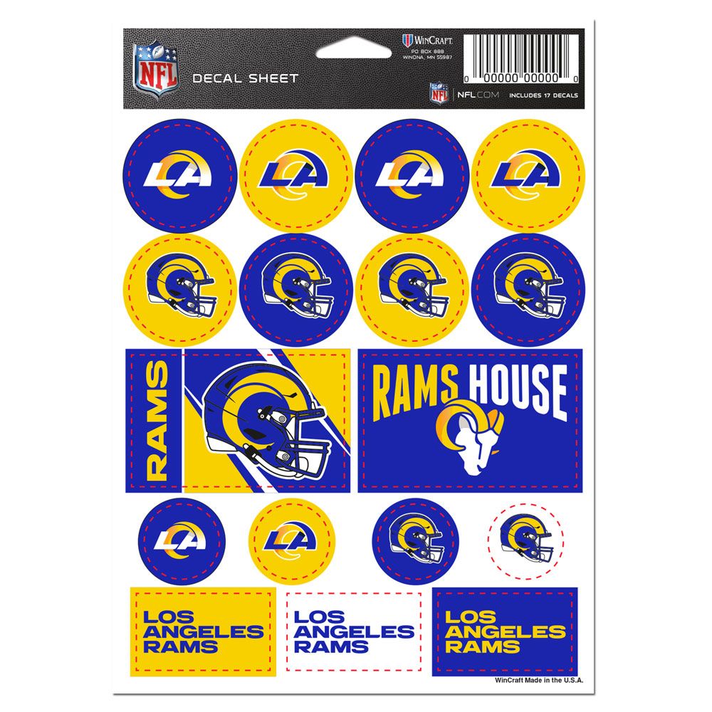 Los Angeles Rams Vinyl Decal Sheet 5x7"