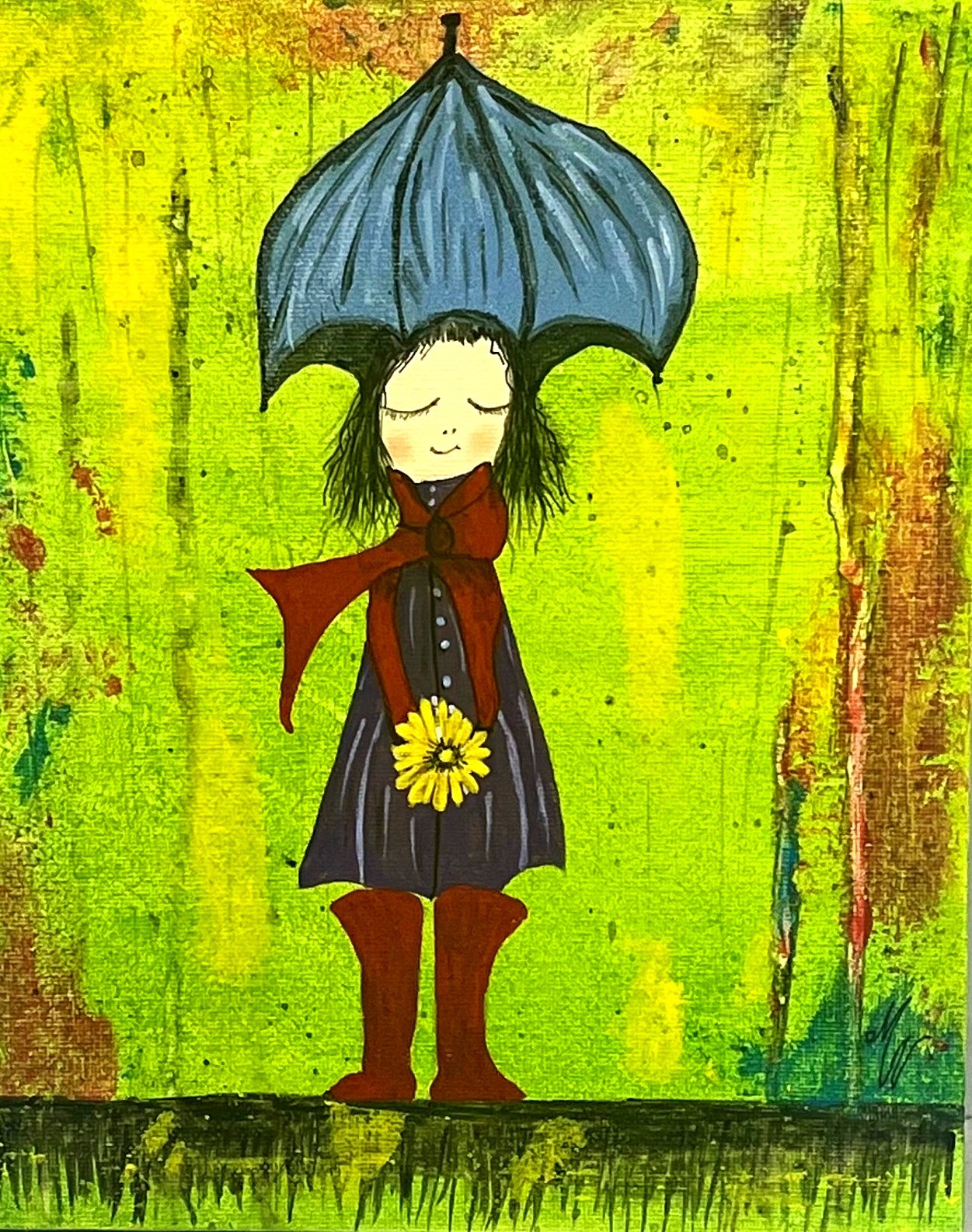 Yellow Flower in the Rain