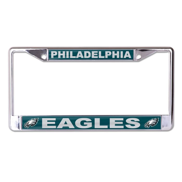 Philadelphia Eagles Laser Chrome License Plate Frame with Acrylic Inserts