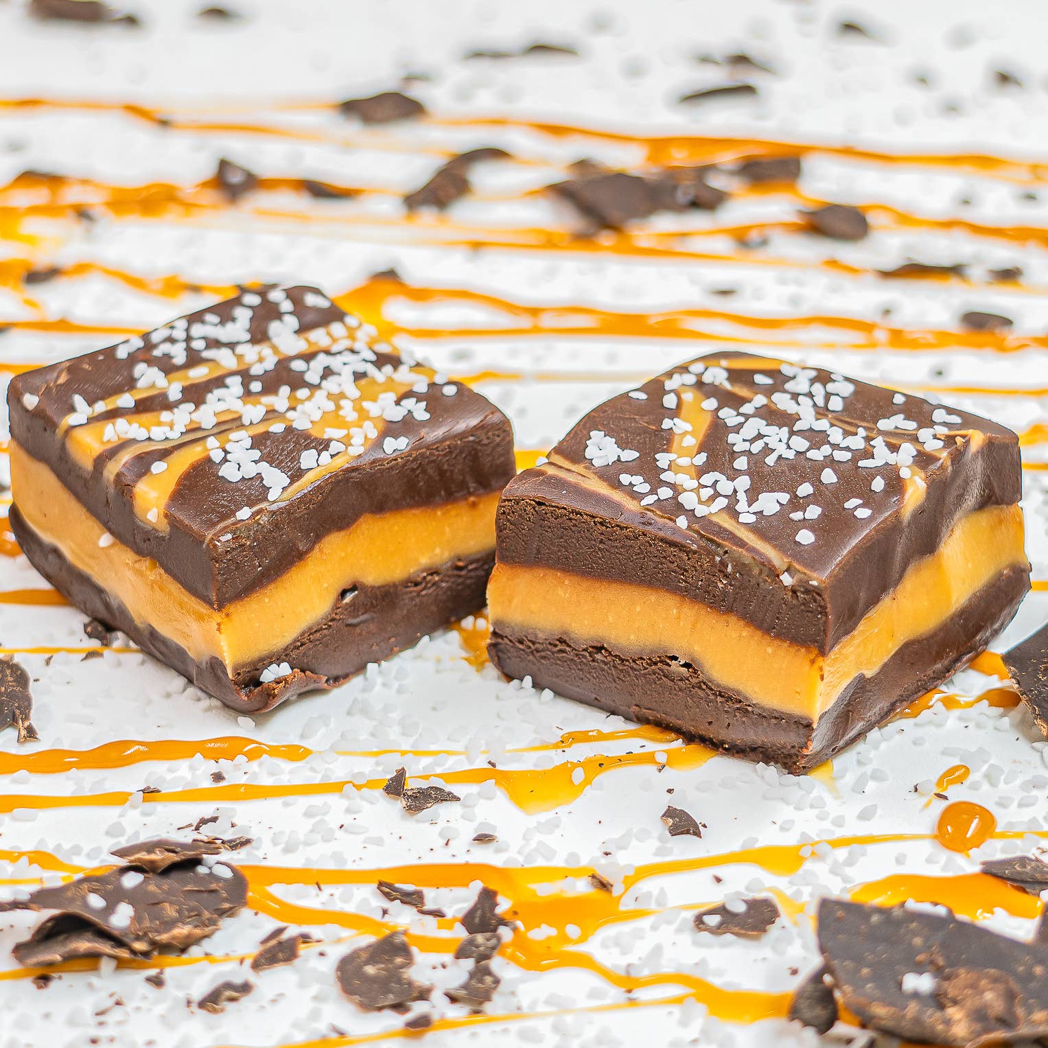 Dark Chocolate Caramel Sea Salt 1/2 lb. Fudge Bar