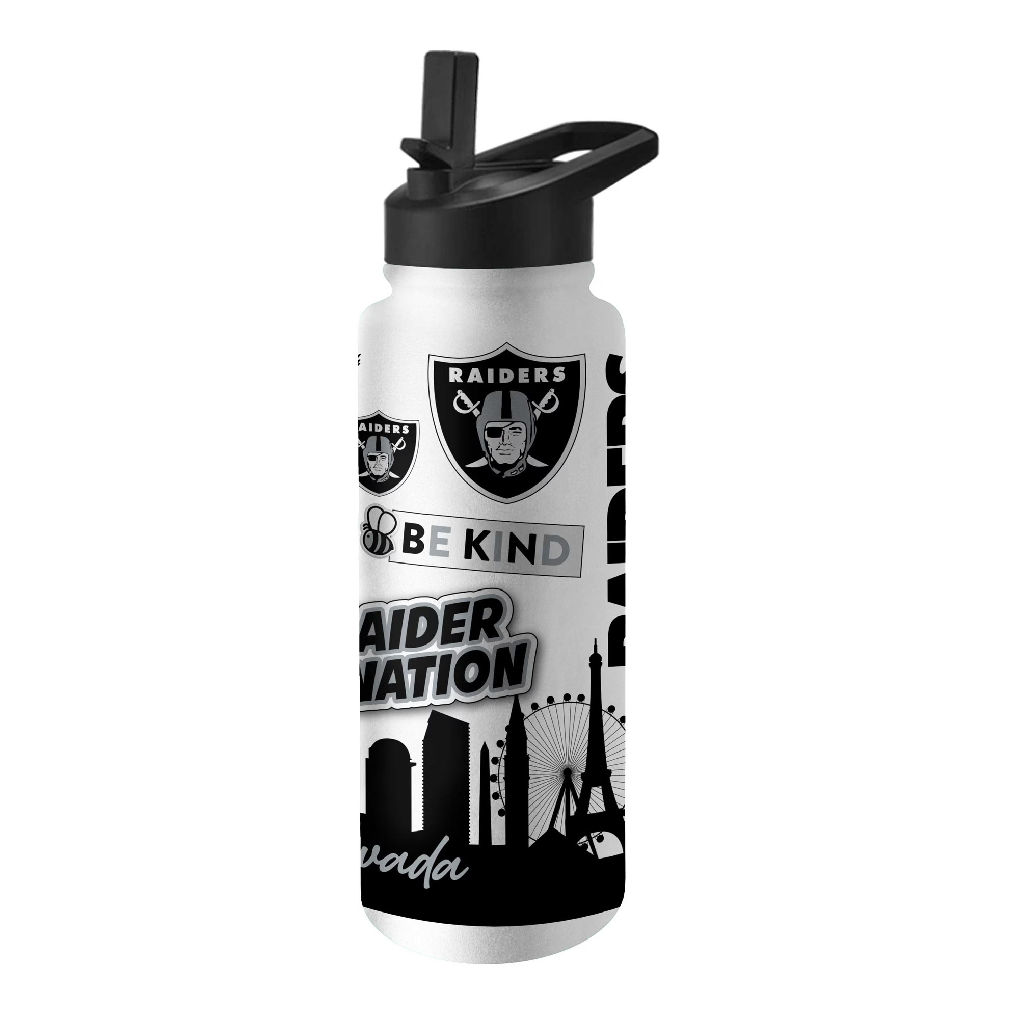Las Vegas Raiders Native Quencher Stainless Steel Bottle 34oz