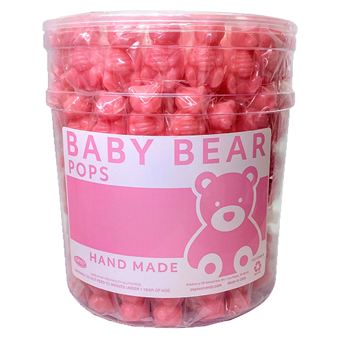 Espeez Baby Bear Pink Bubblegum Flavor Lollipop 115 ct