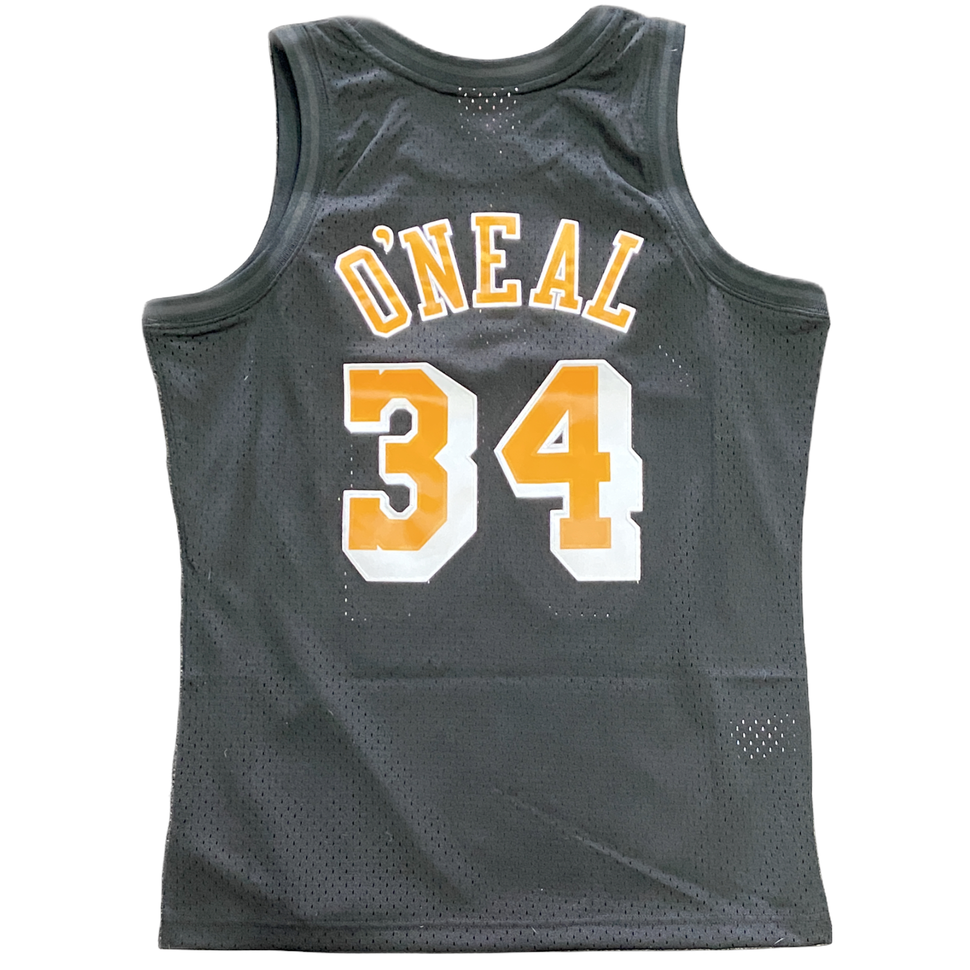Los Angeles Lakers Shaquille O'Neal 1996-97 Black and Yellow Mitchell and Ness Swingman Jersey