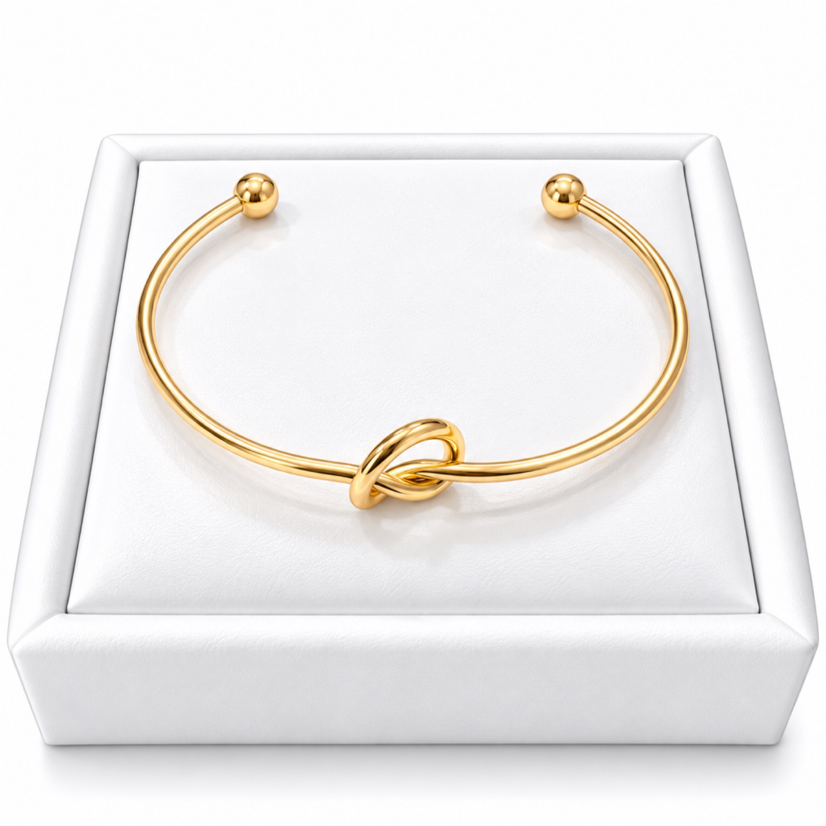 Gold Knot Bangle Bracelet 