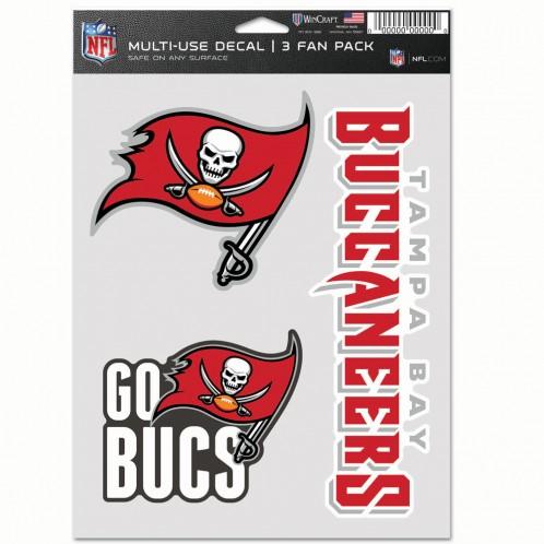 Tampa Bay Buccaneers Multi Use 3 Pack Fan Decals