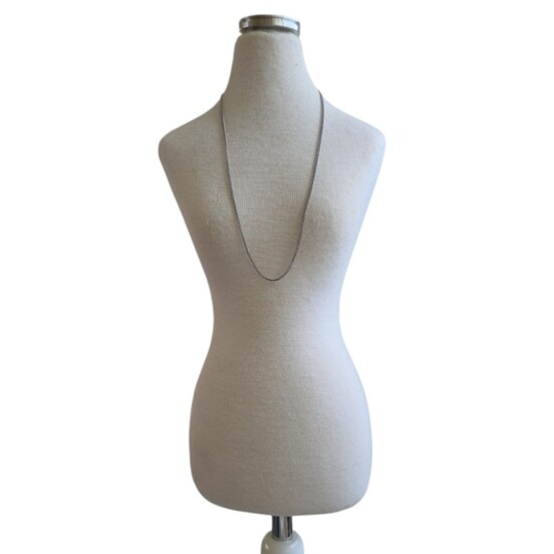 Minimalist Silver Long Chain Necklace 18"