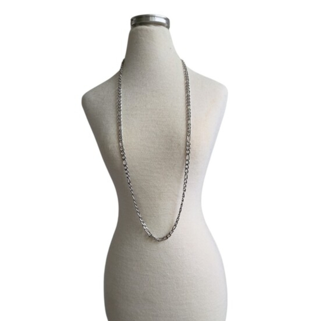 Vintage Silver Toned Link Chain Necklace 22"