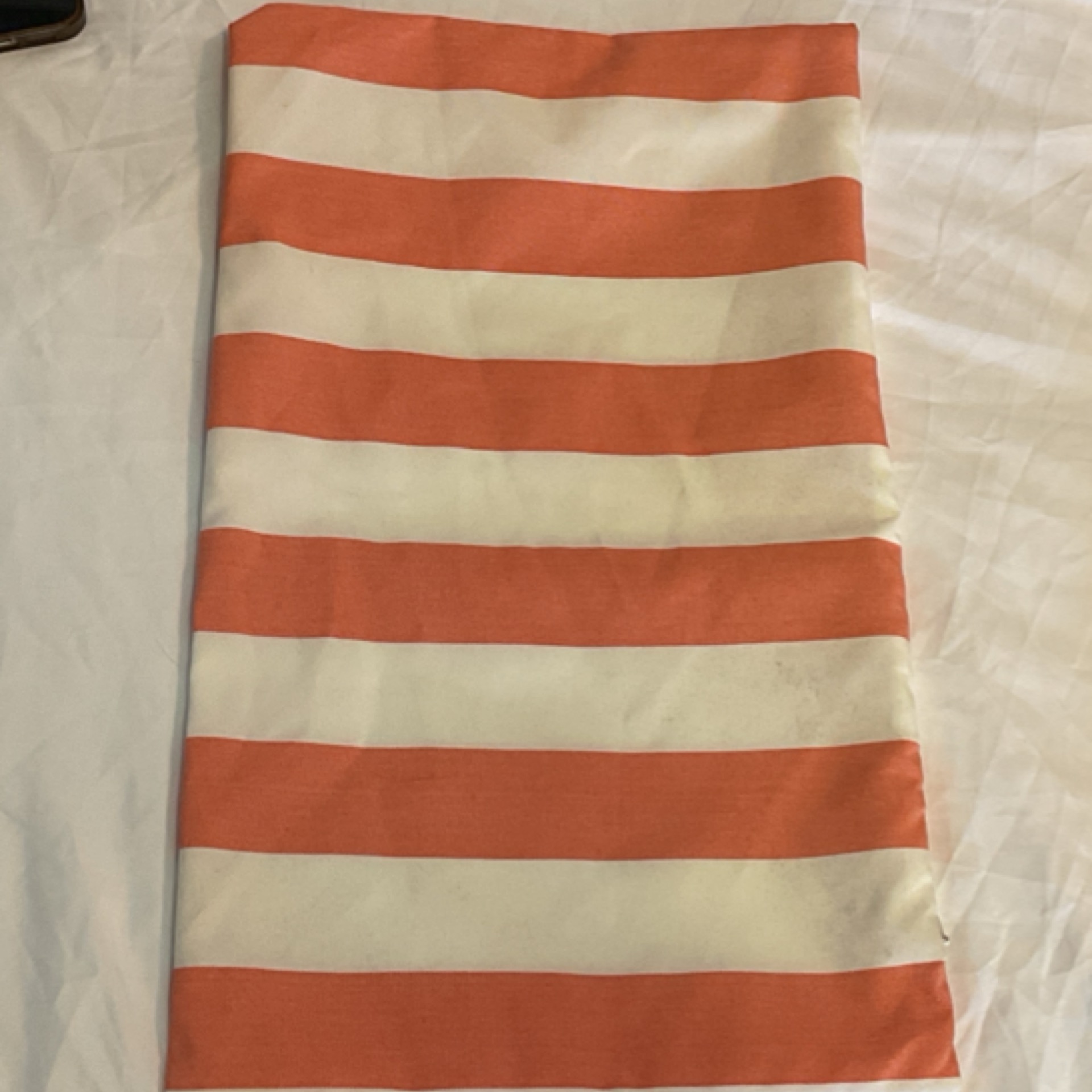 LePouf Boudoir Orange White Stripe Pillow Cover