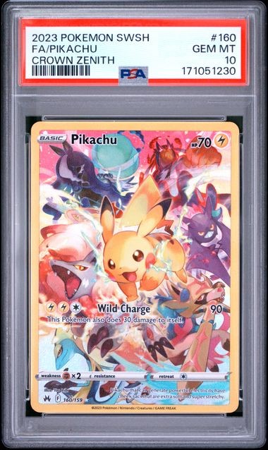 2023 POKEMON SWORD AND SHIELD CROWN ZENITH #160 FA/PIKACHU CROWN ZENITH