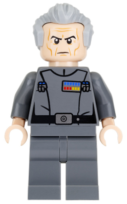 sw0770 Grand Moff Wilhuff Tarkin - Dark Bluish Gray Uniform, Swept Back Hair, Black Eyebrows