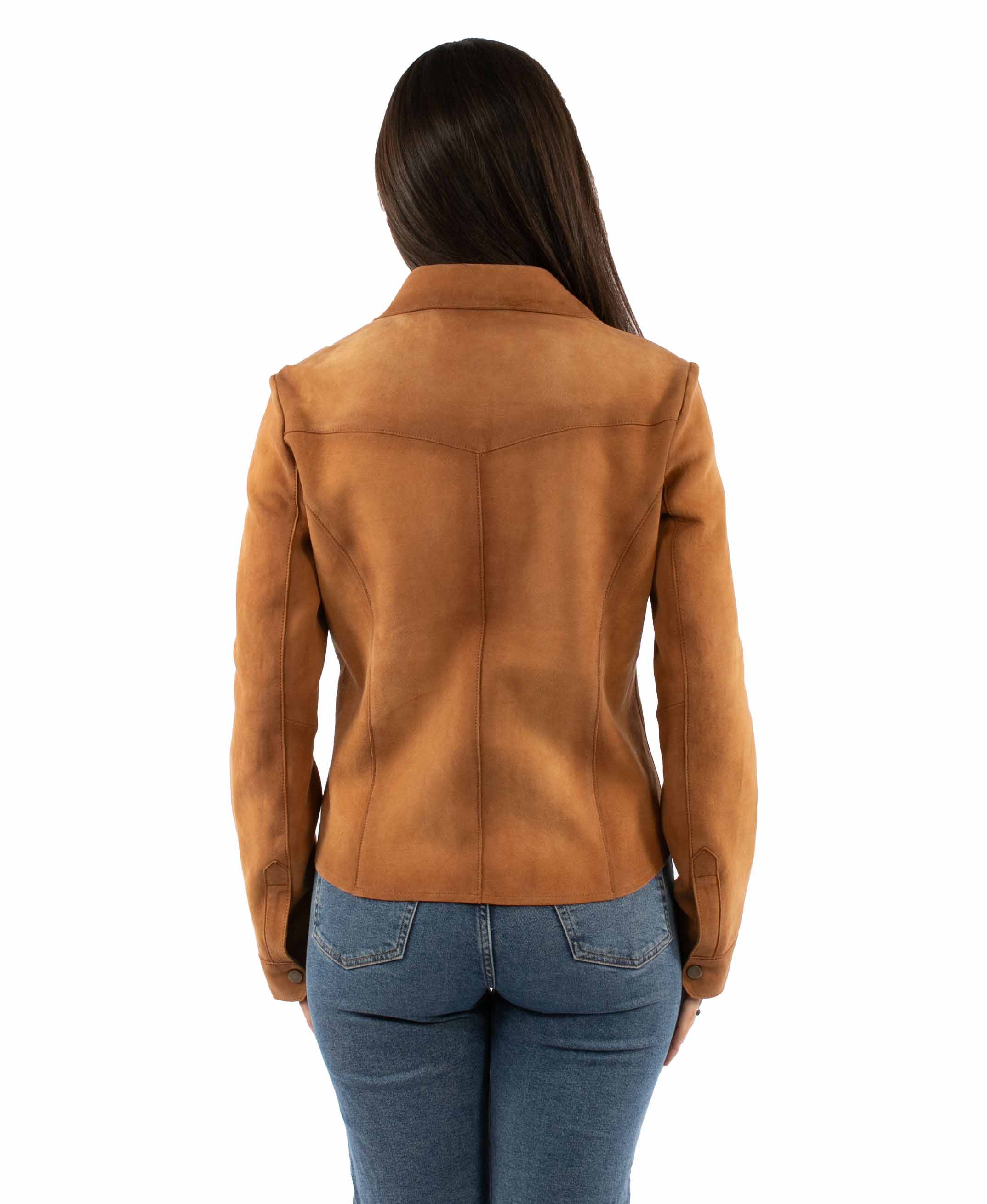 Ladies Shirt Jacket Vertical Stitching