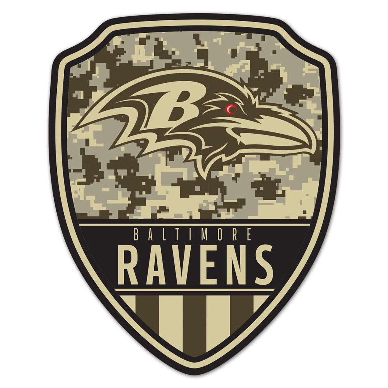 Baltimore Ravens Wood Shield Shaped Sign - 11x14"