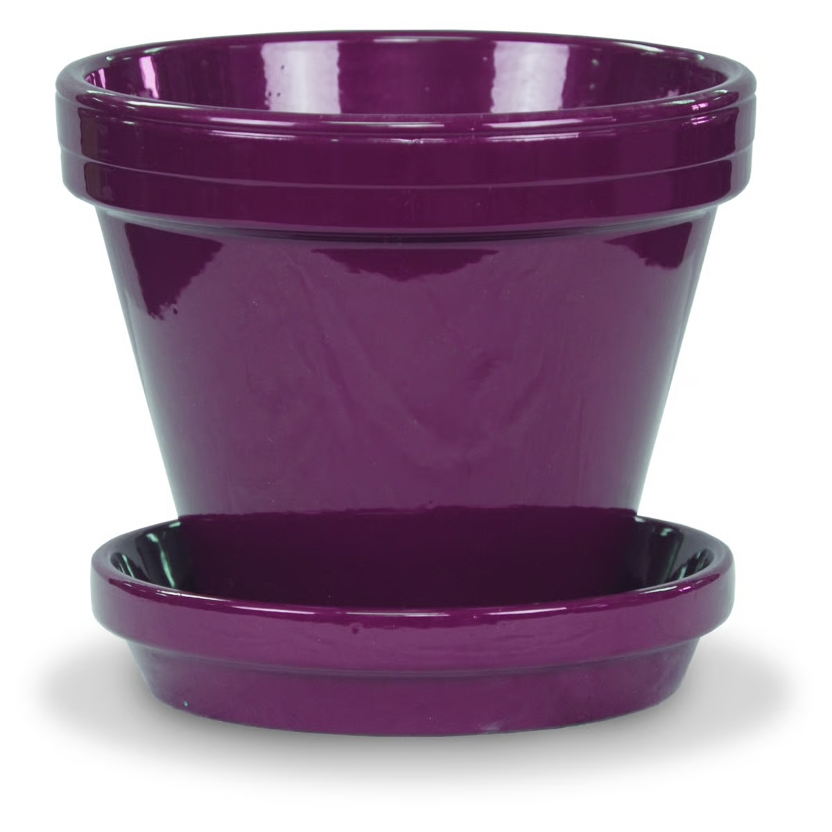 8-8.5" Powder-Coated Terra Cotta Ceramo LARGE - Standard Pot 8.5" Violet