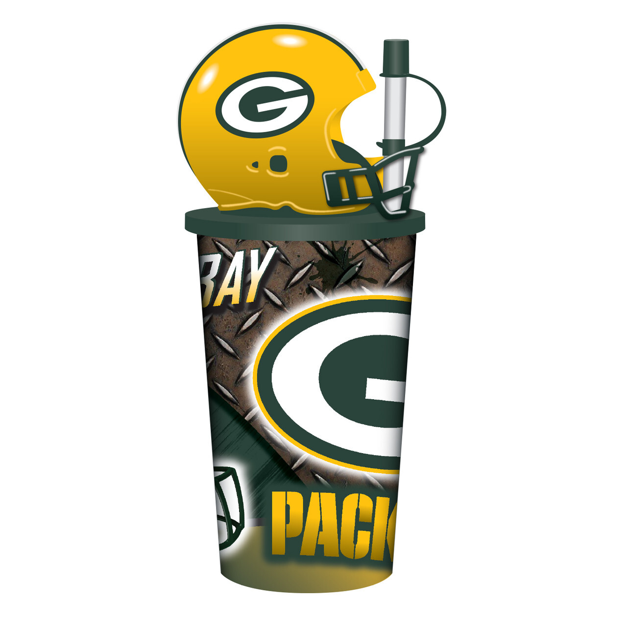 Green Bay Packers Helmet Cup with Straw 32oz