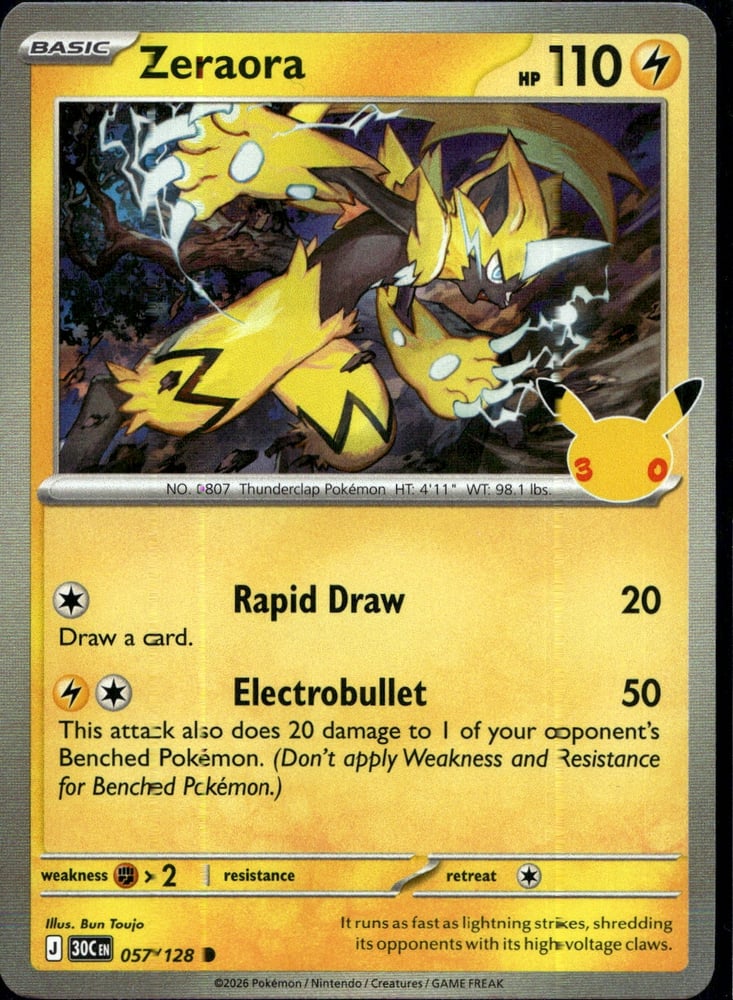 Zeraora - 30TH 57/128
