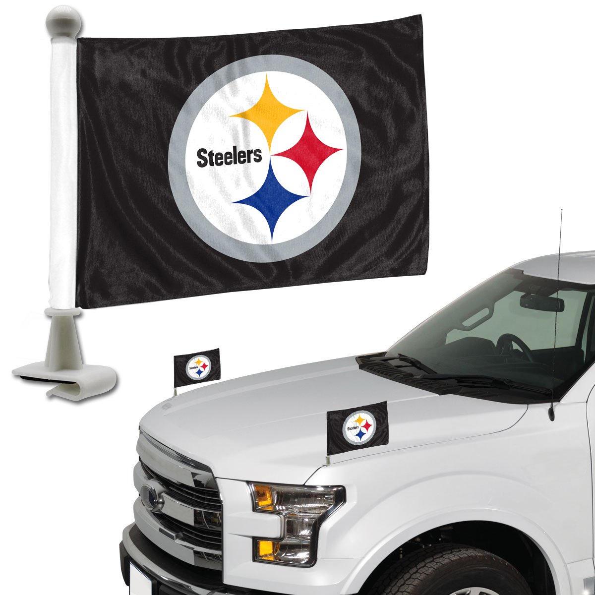 Pittsburgh Steelers Ambassador Car Flags Set