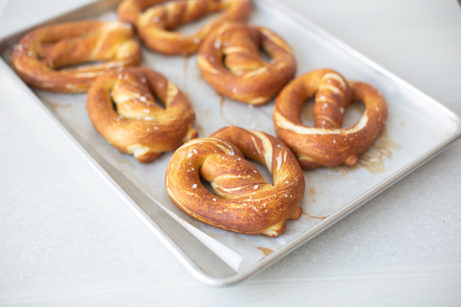 Jack's Pretzel Twist — Horseradish honey mustard, lemon-herb cream cheese, or salted caramel sauce