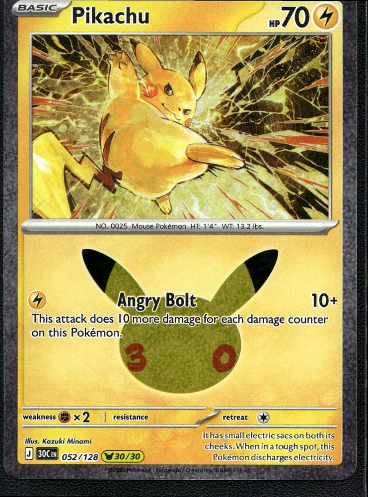 Pikachu - 30TH 52/128