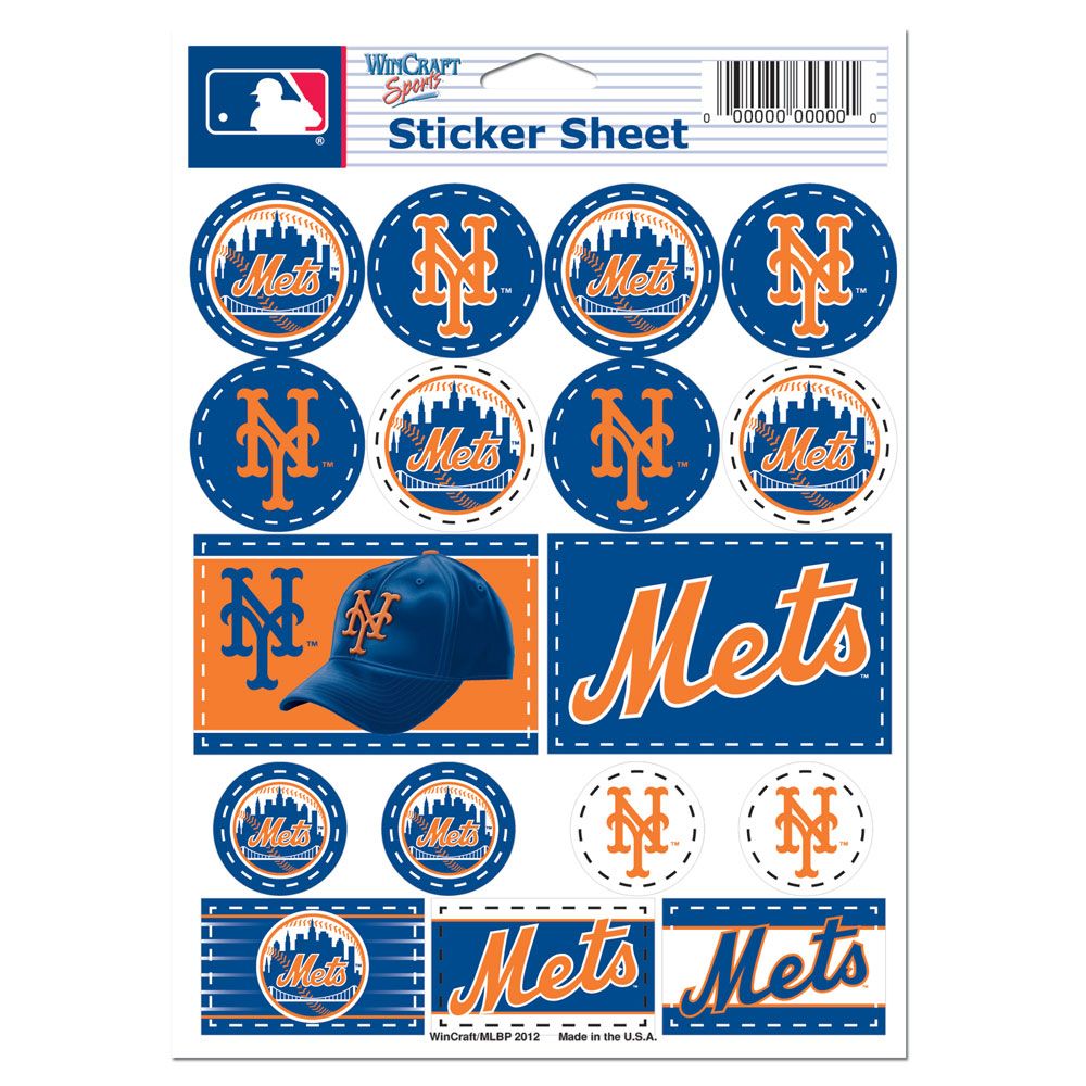 New York Mets Vinyl Decal Sheet 5x7"