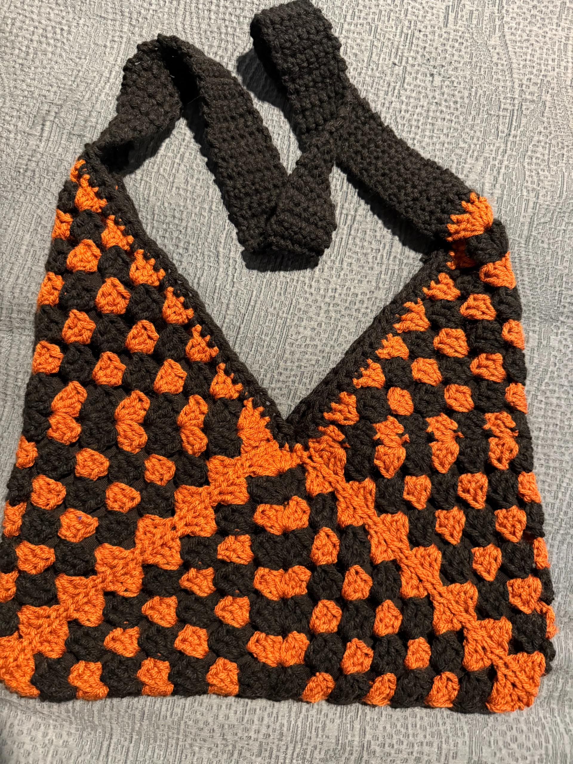 Orange & Black Patterned Bag