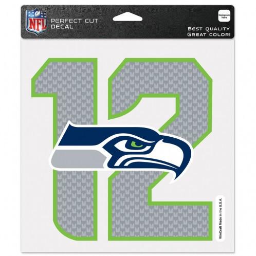 Seattle Seahawks 12th Man Decal 8x8 Perfect Cut Color