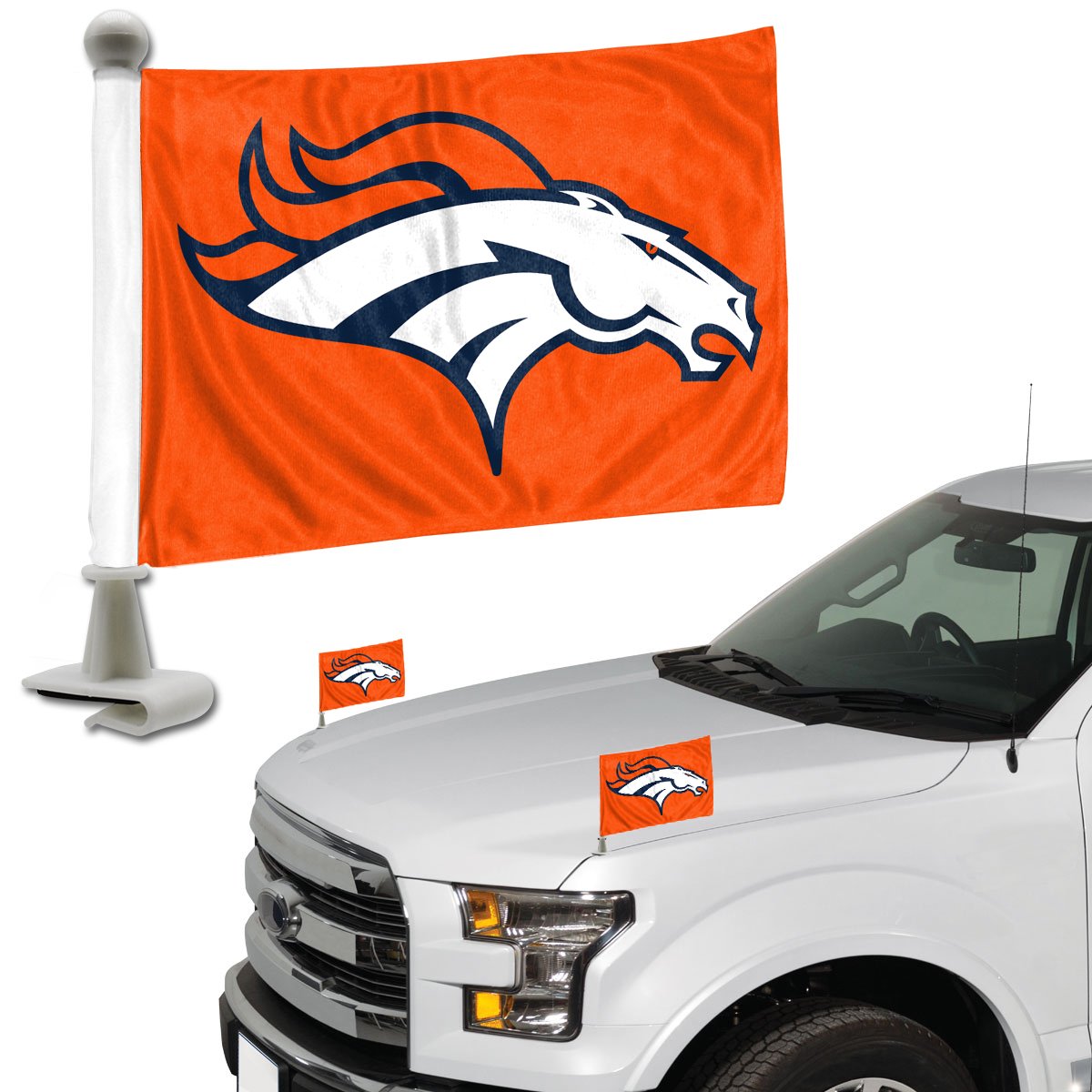 Denver Broncos Ambassador Car Flags Set