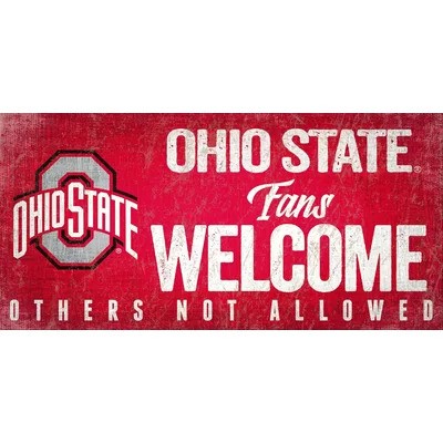 Ohio State Buckeyes Wood Sign Fans Welcome 12x6"