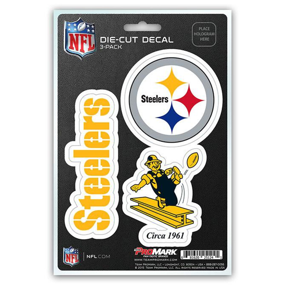 Pittsburgh Steelers Die Cut Decals 3pk
