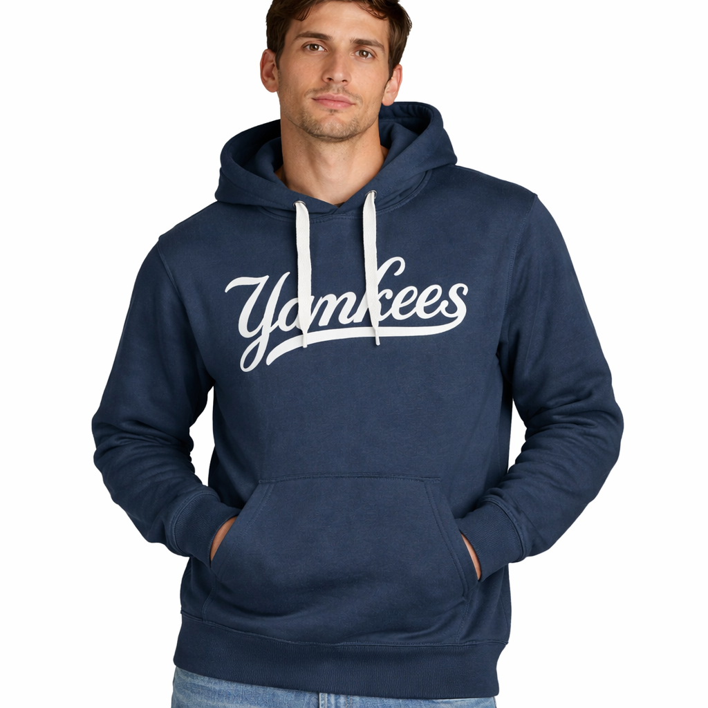 New York Yankees Navy Antigua Embroidered Hooded Sweatshirt