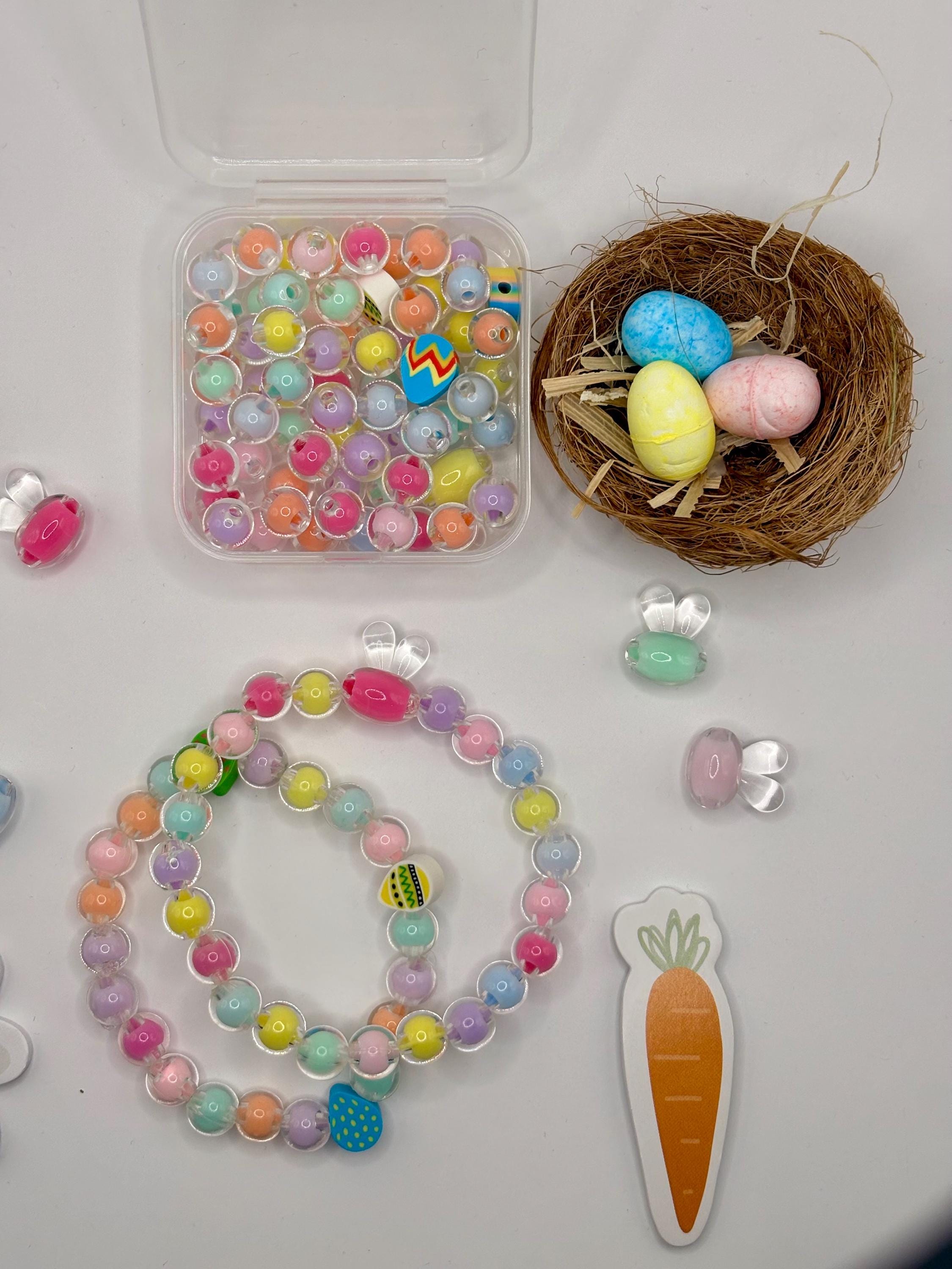 Easter craft Bracelet Making Kit DIY Kids Craft, Bunny Egg Beads view 3