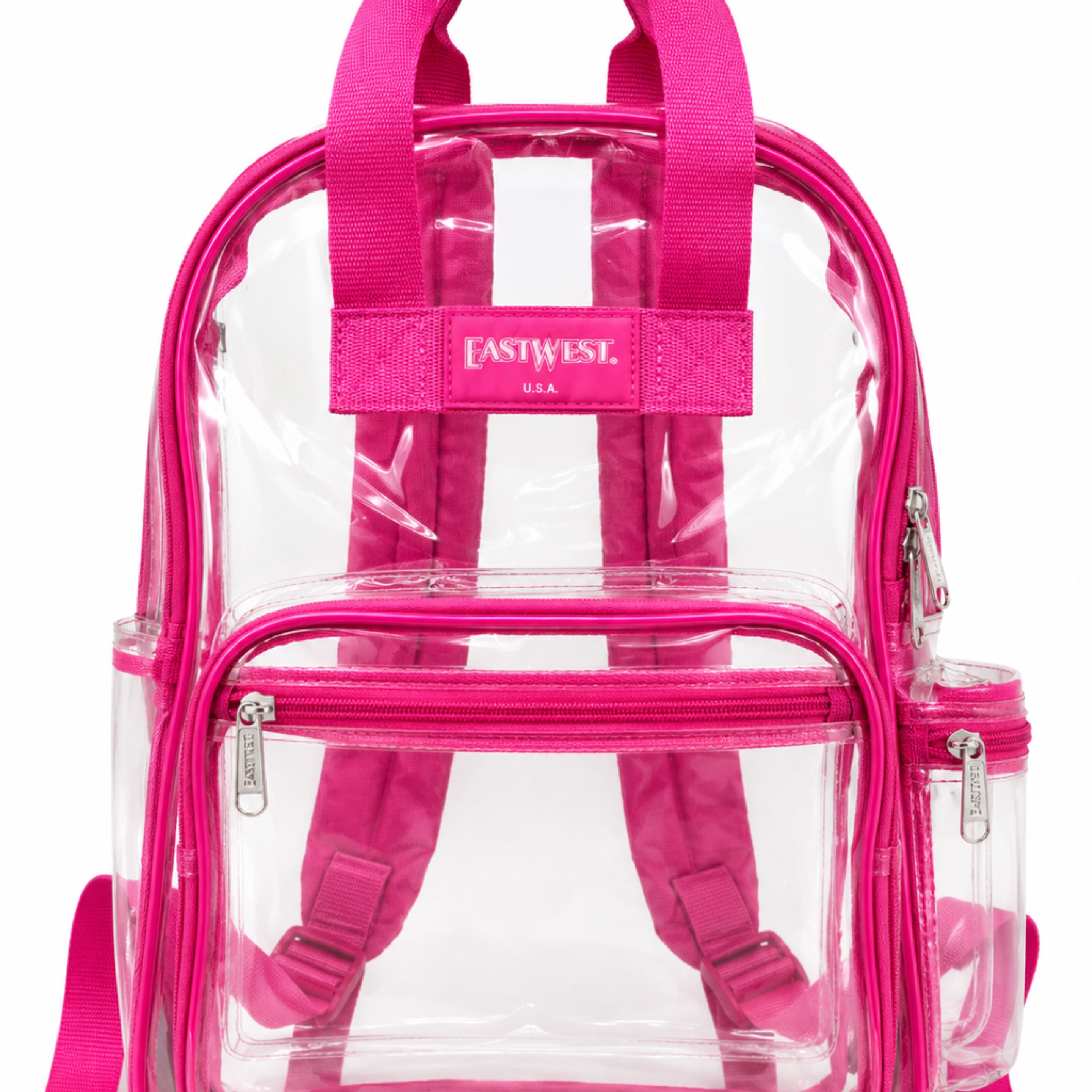 Hot Pink Clear Backpack