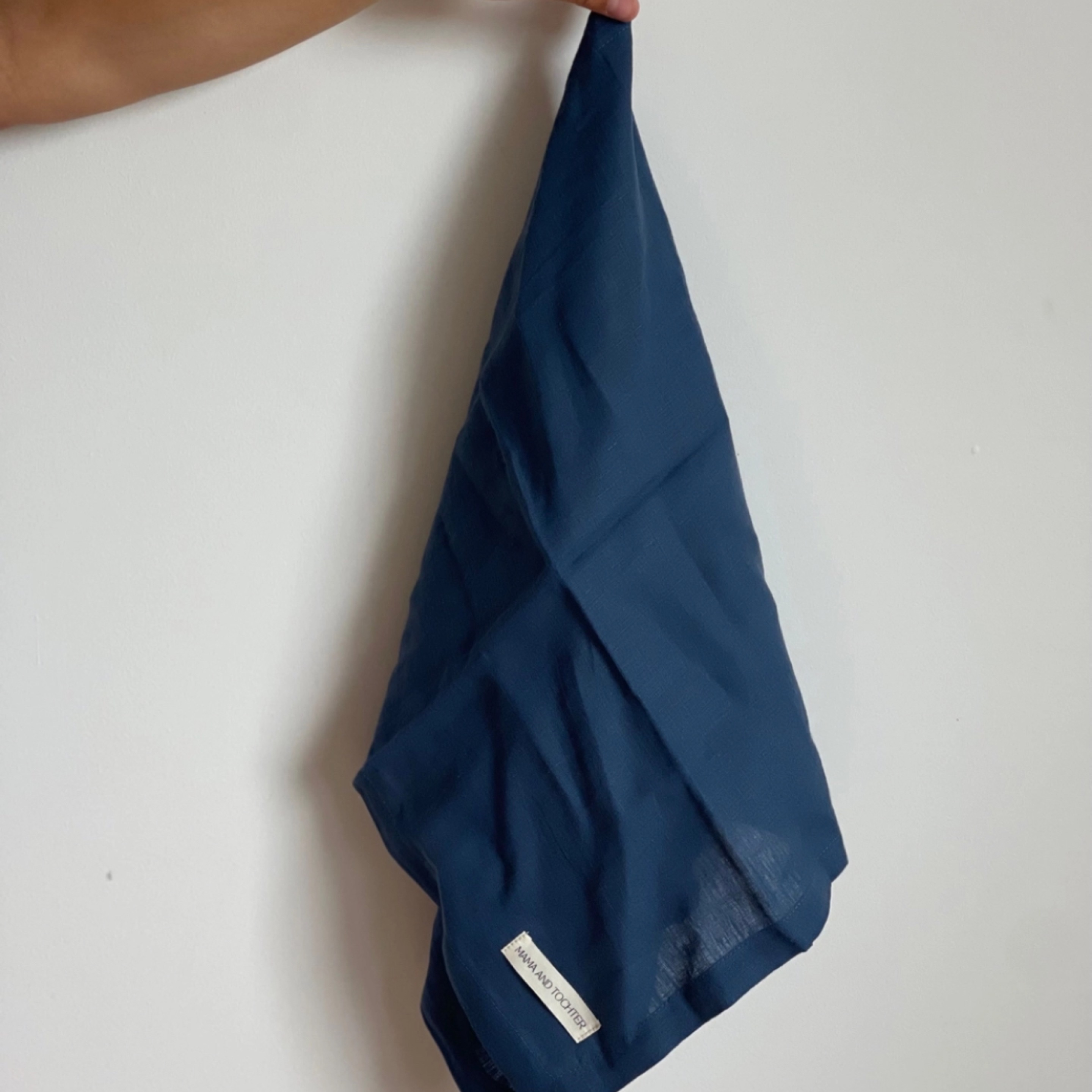 Pure French Linen Tea Towel - Marine Blue