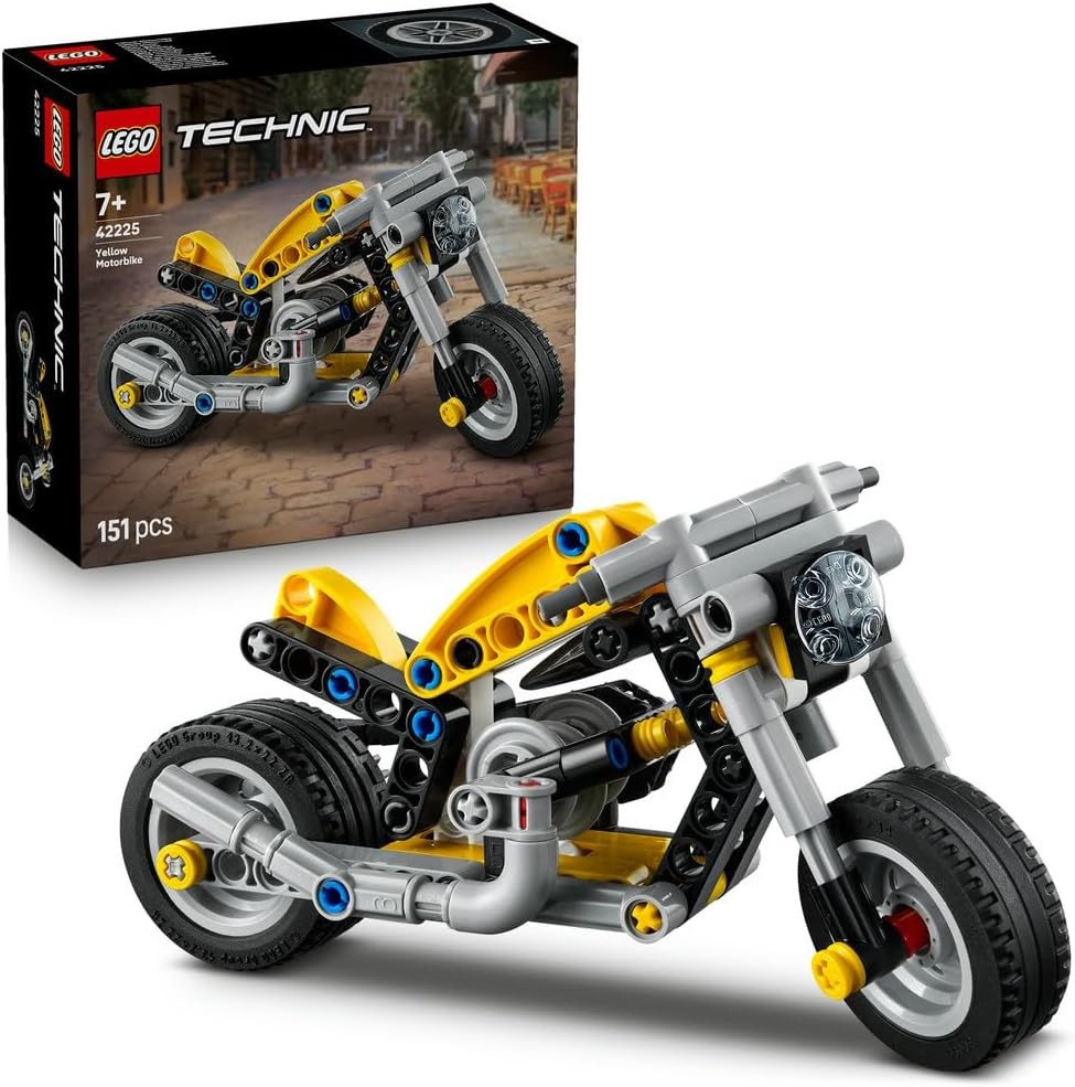 レゴ LEGO テクニック 黄色のオートバイ 42225 レゴブロック レゴテクニック バイク おもちゃ 乗り物 黄色のバイク 7歳以上