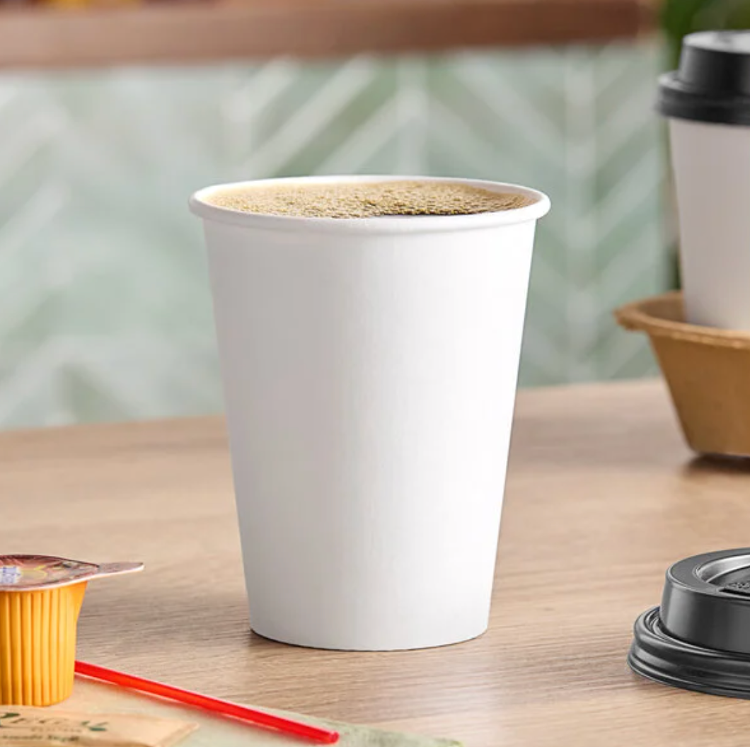 Choice 12 oz. White Poly Paper Hot Cup - 1,000/Case