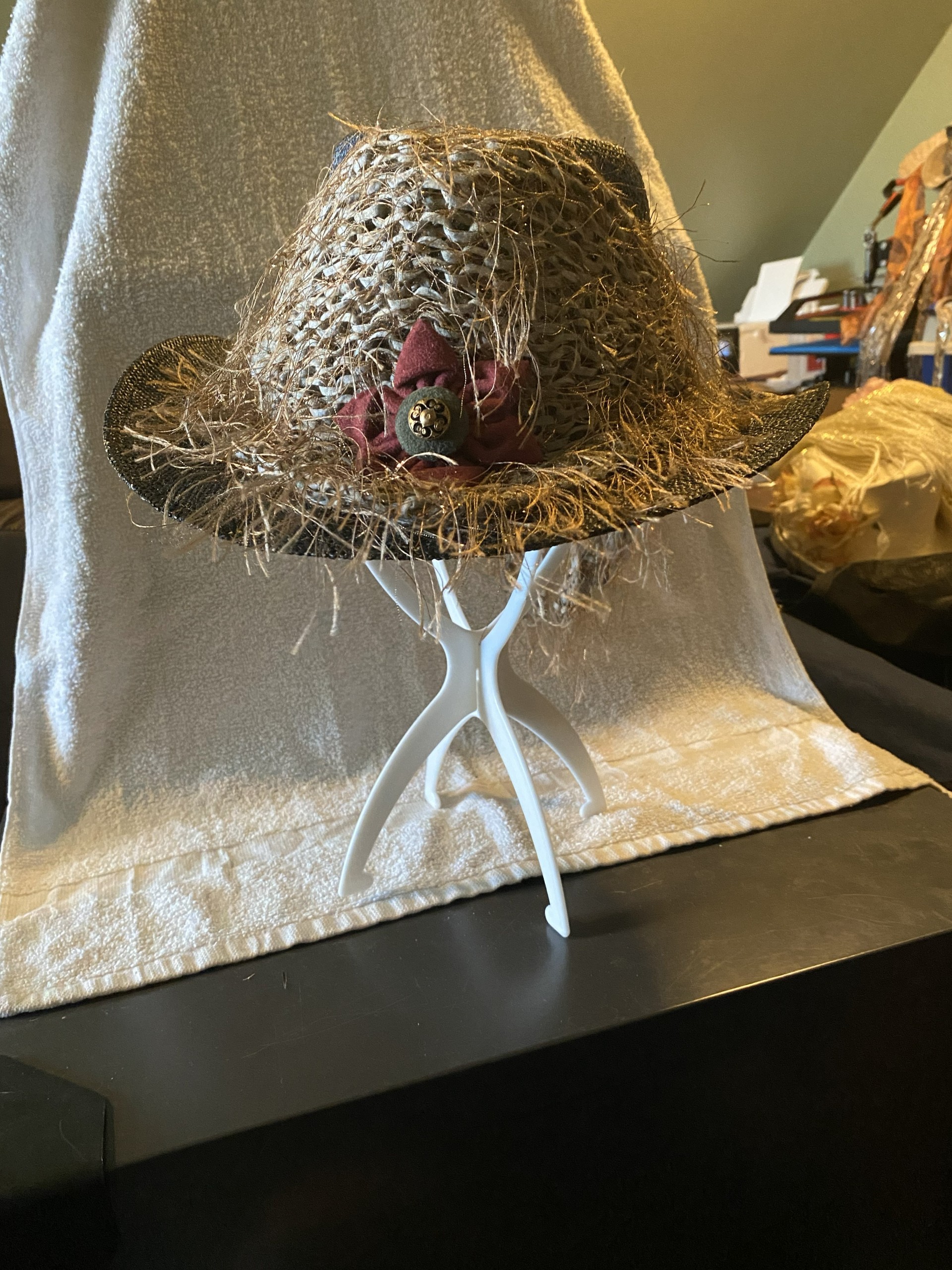 Feather- tipped Autumn Brown Hat