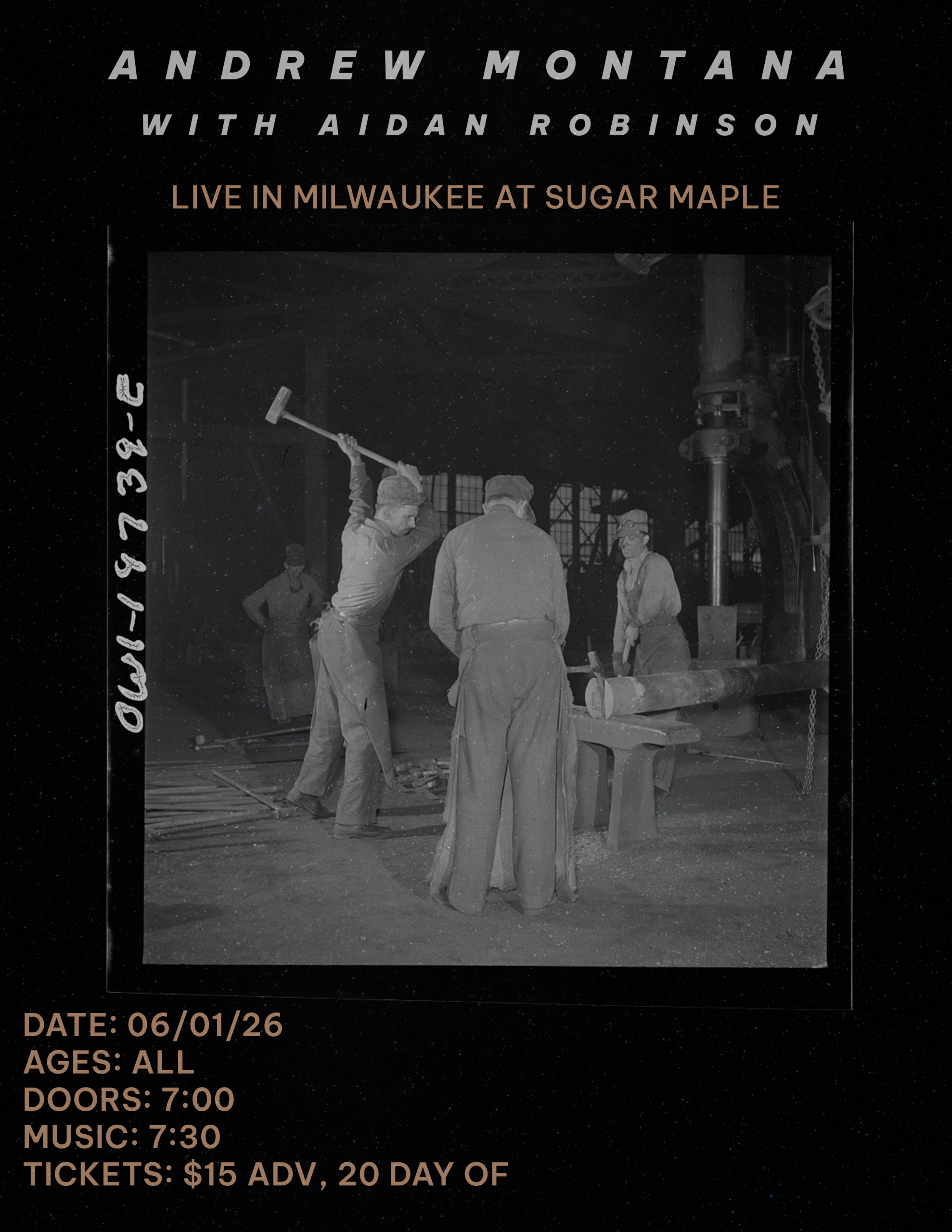 Andrew Montana LIVE at Sugar Maple Brewing in Milwaukee, WI 06/01 with support from Aidan Robinson