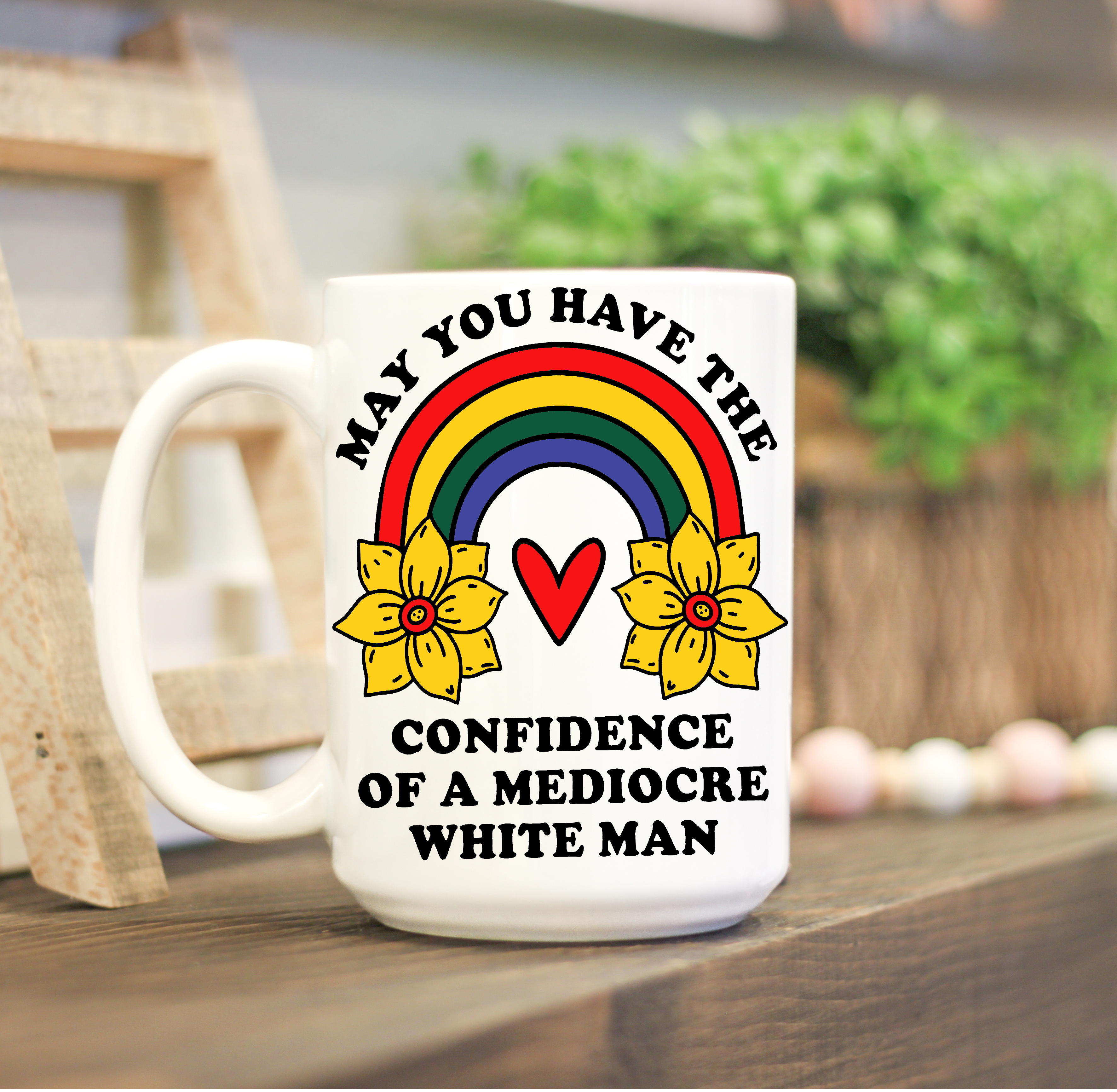 Ace the Pitmatian Co - May You Have the Confidence of a Mediocre White Man Mug: 15 oz
