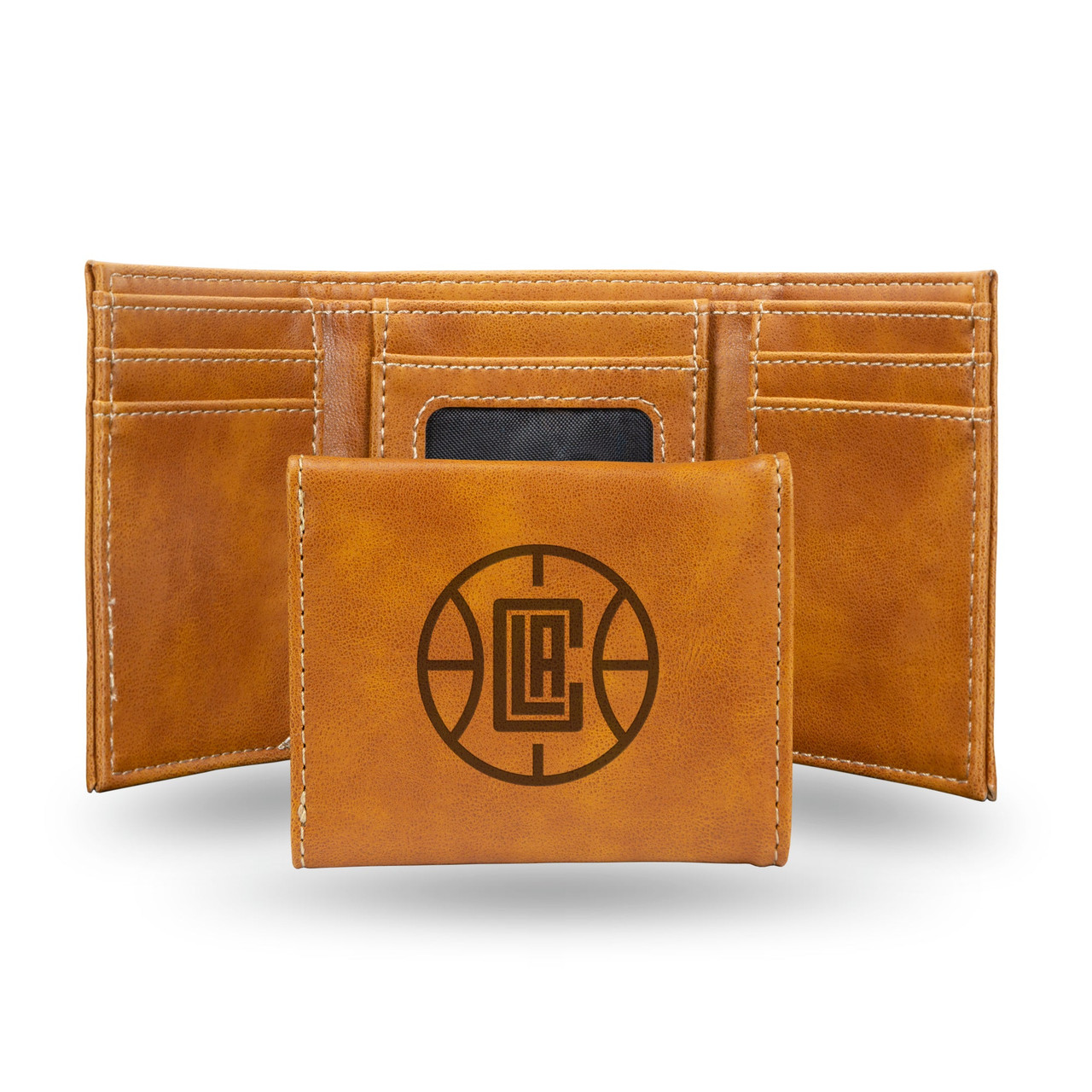 Los Angeles Clippers Laser Engraved Trifold Leather Wallet
