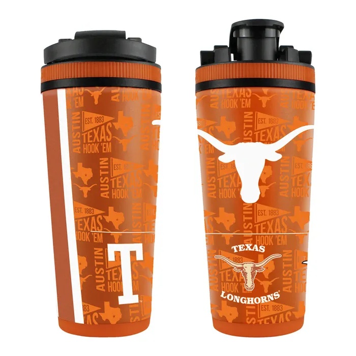 Texas Longhorns 4D Stainless Steel Ice Shaker 26oz