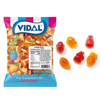 Vidal Bug Insect Gummy Candy Assorted  Fruit Flavors 2.2 lbs